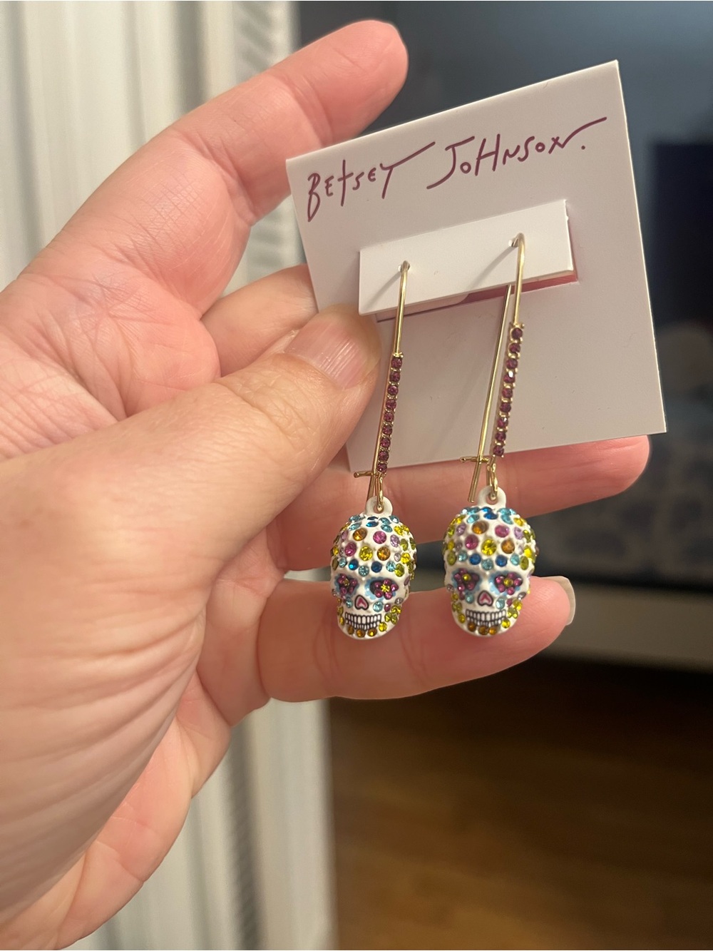 Betsey Johnson Sugar skull earrings